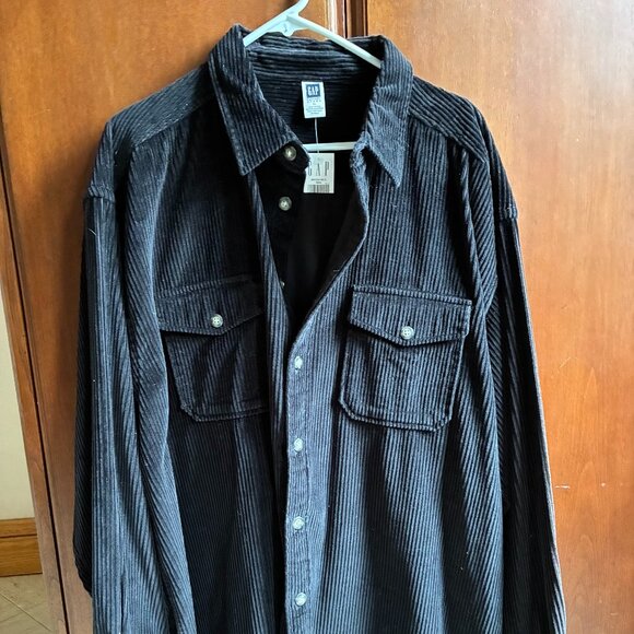 Gap Black Corduroy Men's Shirt XL - Picture 1 of 5